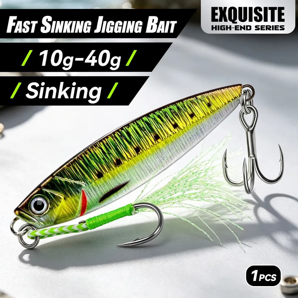 5pcs/set 10g-40g Jigging Spoon Bait Fishing Lure long cast bait Fast Sinking Metal Bait Bionic Color artificial hard bait
