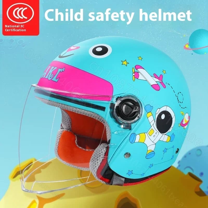 Children Cartoon Cute 4 seasons Motorcycle helmets Children's electric bike open face for kids boy girl unicorn helmet motorcycle
