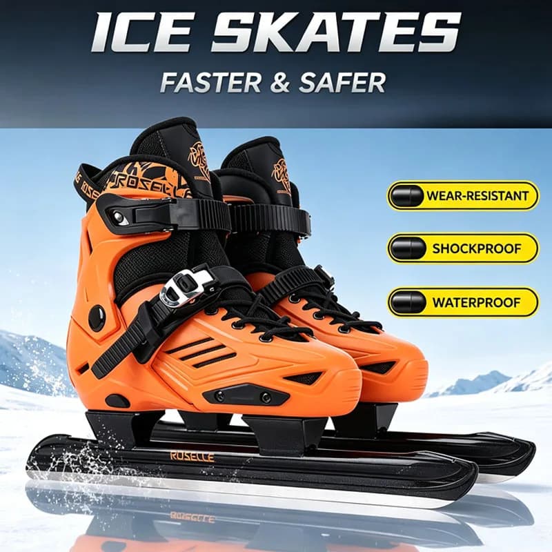 Hard Shell Speed Ice Skates Shoes Adult Professional Ice Skating Boots Adjustable Buckle Waterproof Winter Outdoor Ice Skate