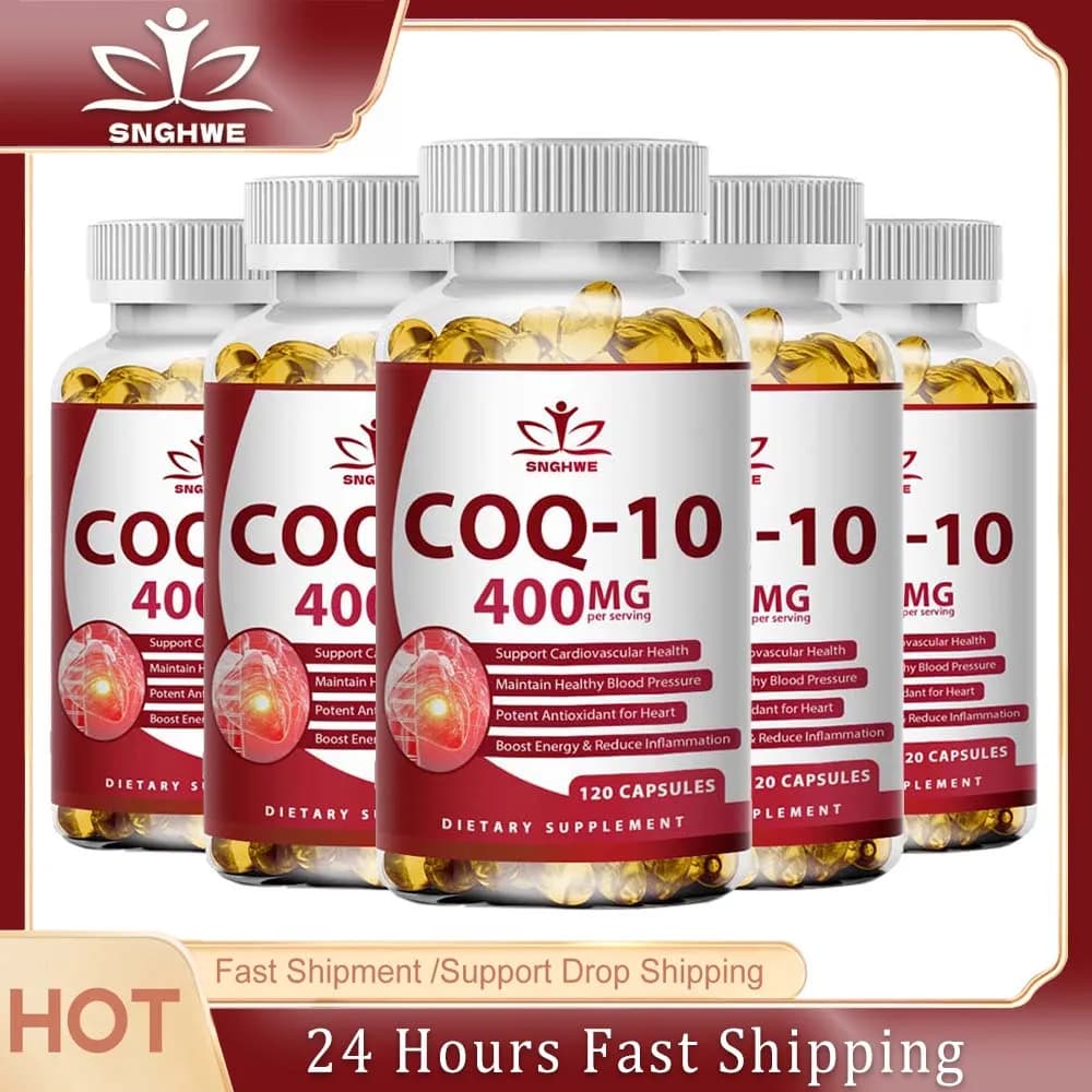 CoQ-10 supplements 400 mg with fatty acids Omega 3 vitamin E Ultra high absorption Coq-10 capsules