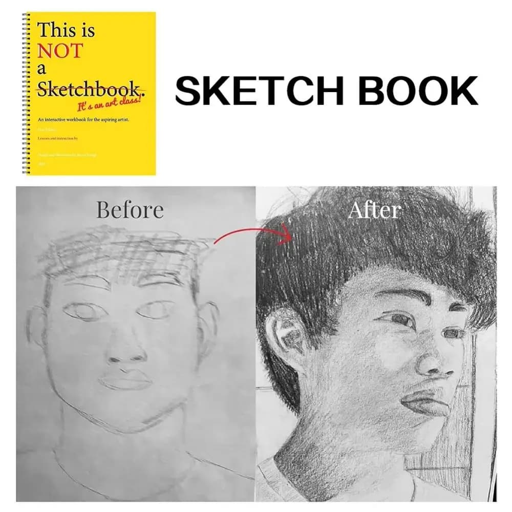 Professional This Is Not a Sketchbook Interactive Workbook Hardcover Art Class Drawing Book Thick Paper with Lined Blank Pages