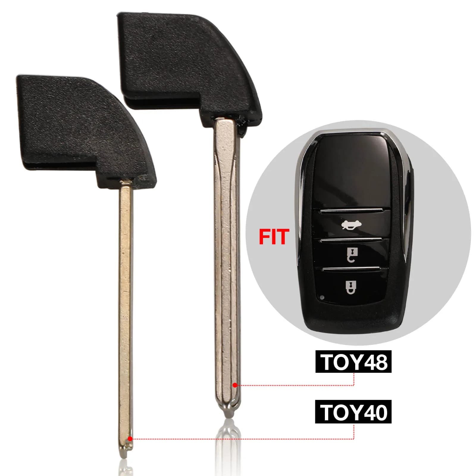 jingyuqin 10PCS/LOT New Smart Remote Key Insert blank Fob for Toyota Highlander Land Cruiser RAV4 Car Key Fob toy40 toy48 blade