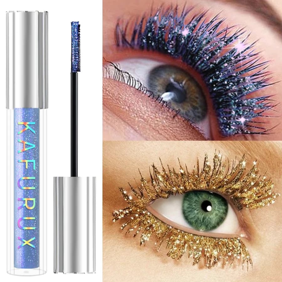 1pc Diamond Shine Mascara curled volume waterproof Glitter snow effect, make-up smuggling eyes for all types of women cosmetic skin