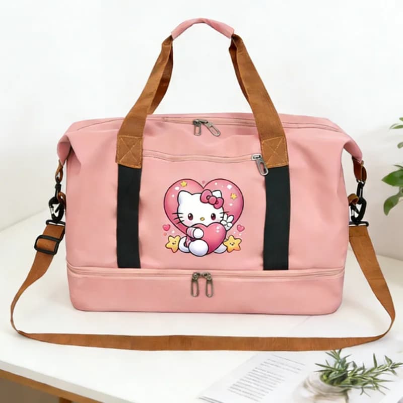Borsa da viaggio Hello Kitty, borsa da palestra, bagaglio per brevi viaggi, borse fitness portatili, borse a tracolla con stampa anime Kawaii, regalo