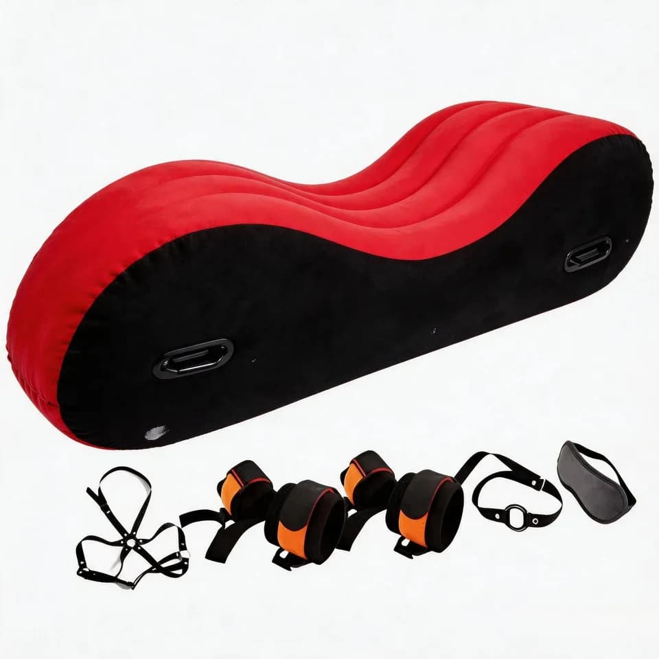 TOUGHAGE Divertente Cuscino Gonfiabile in PVC per Bondage Gambe, Prodotti Sessuali, Biancheria Intima Erotica, Divisorio per Gambe, Blu/Nero, Moderno
