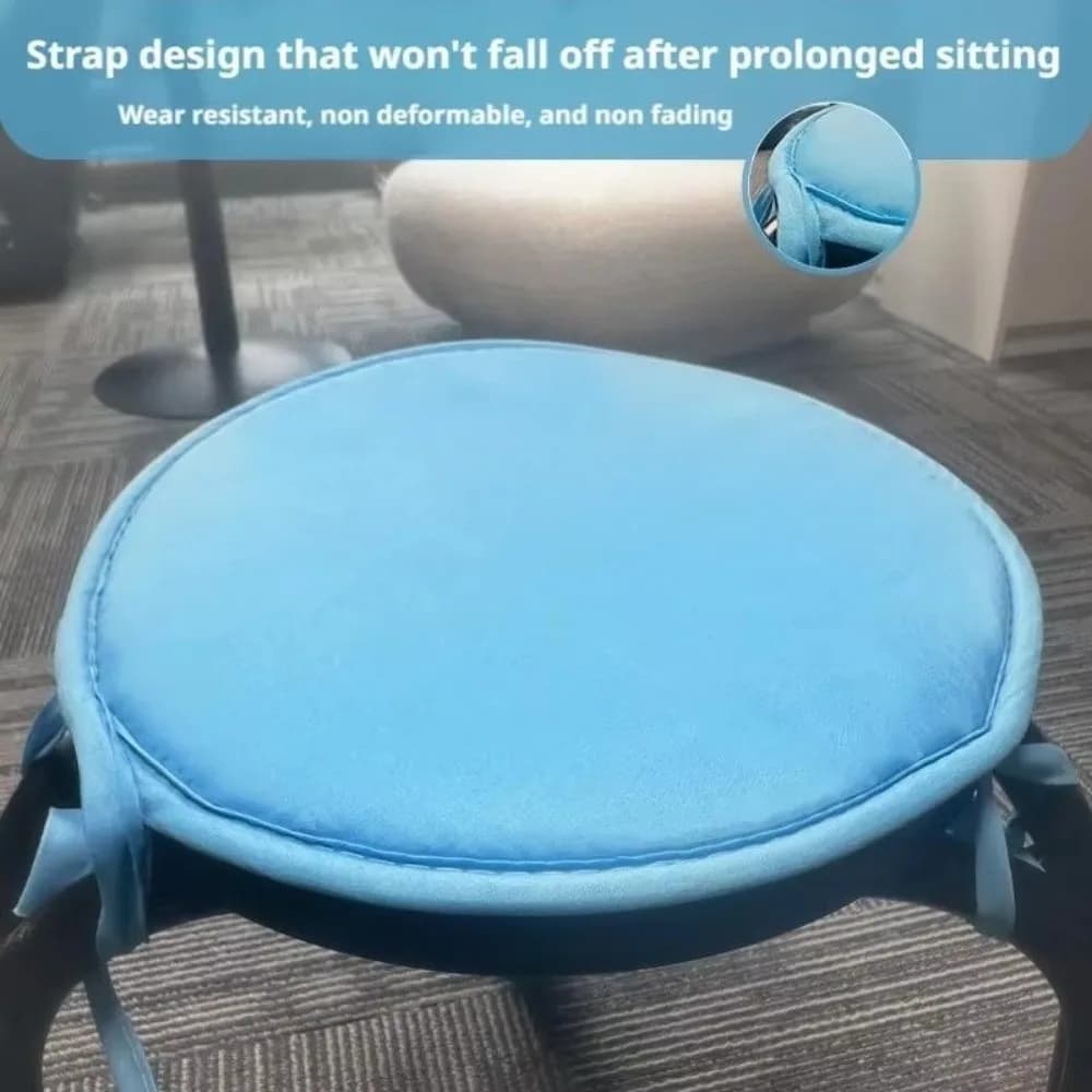 Thickened Sponge Round Chair Pad 30*30CM Washable Stool Cushion With Drawstring Candy Color Circular Chair Cushion
