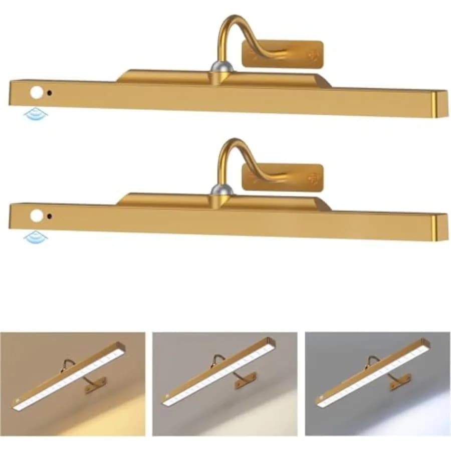 Luci per Gallerie a Batteria con Sensore di Movimento, Illuminazione per Quadri 5000mAh Wireless e Dimmerabile 3CCT, Luce per Arte Sopra Cornici