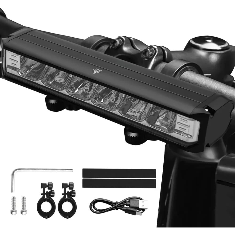 Luce per bici a LED luminosa ricaricabile tramite USB Faro per bicicletta impermeabile Luce di marcia diurna per la sicurezza in bicicletta