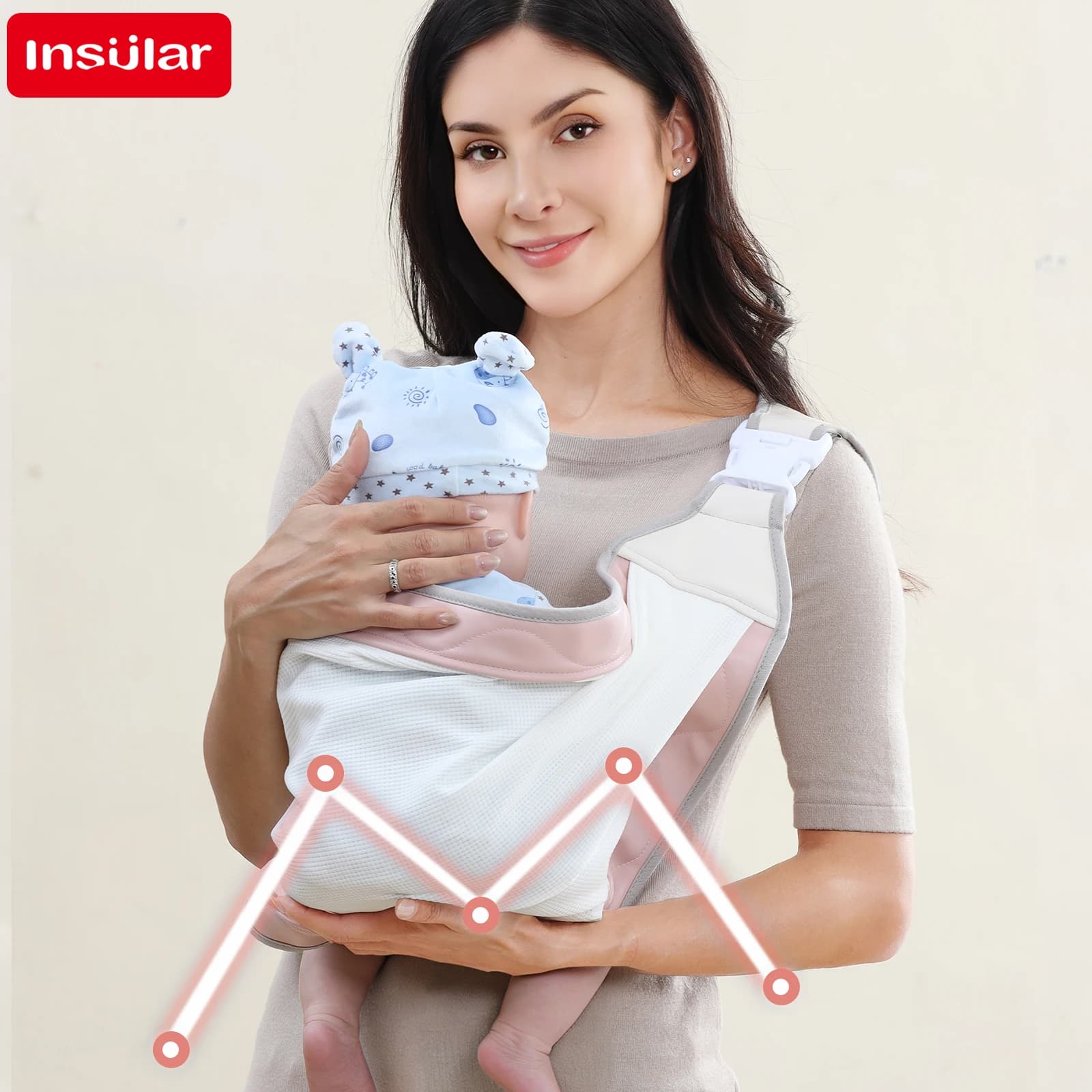 INSULAR baby Four Seasons adatto per neonati, in PU, multifunzionale, traspirante e adatto ai neonati, portatile.