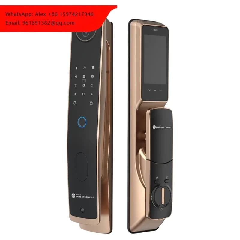 Serratura Elettronica Intelligente WiFi con Telecamera per Riconoscimento Facciale e Impronte Digitali in Alluminio per Porte in Legno e Acciaio, Opzione di Archiviazione Dati su Cloud
