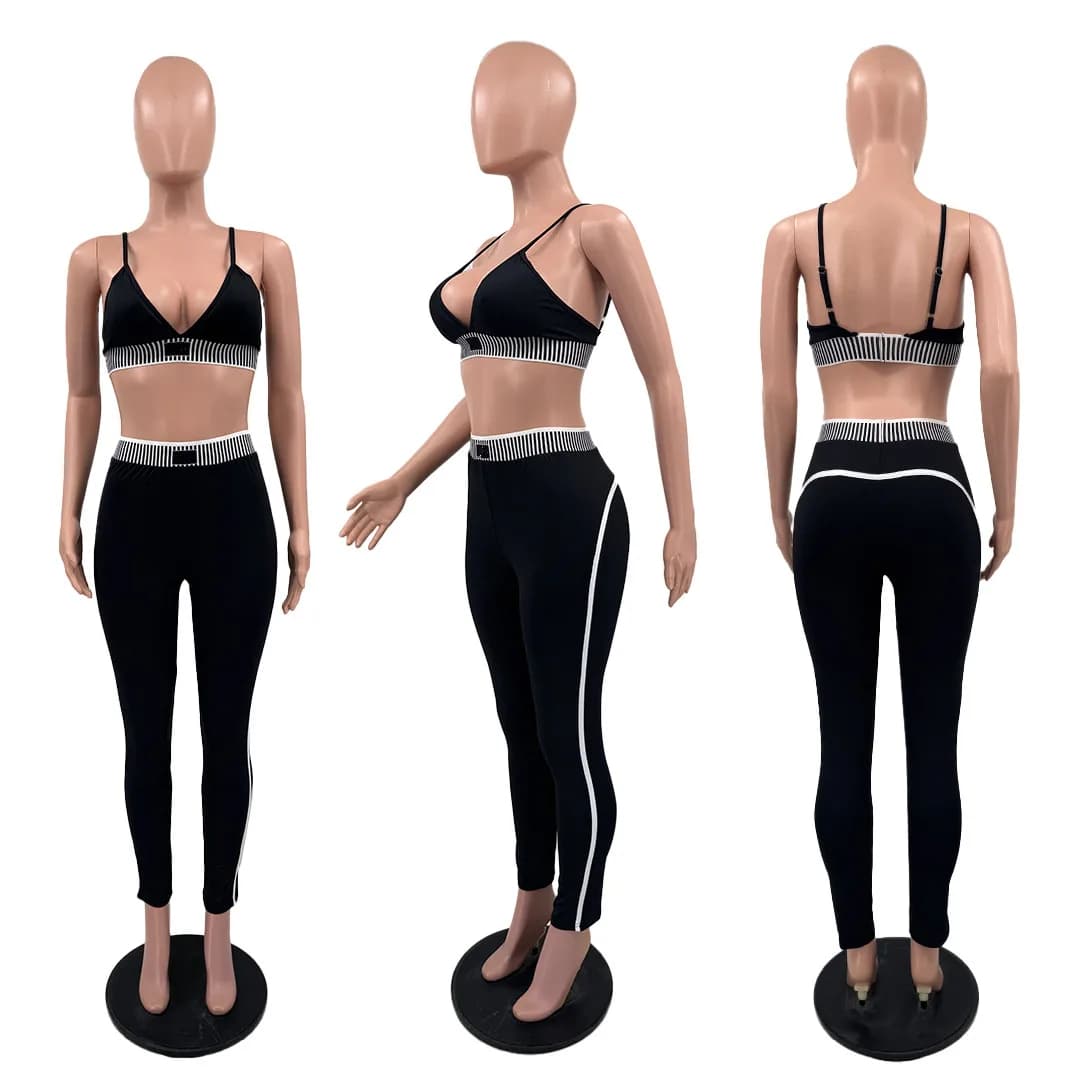 DD0155 Women's Fashion Fitness High-Intensity Running Yoga Set (with Chest Pad)