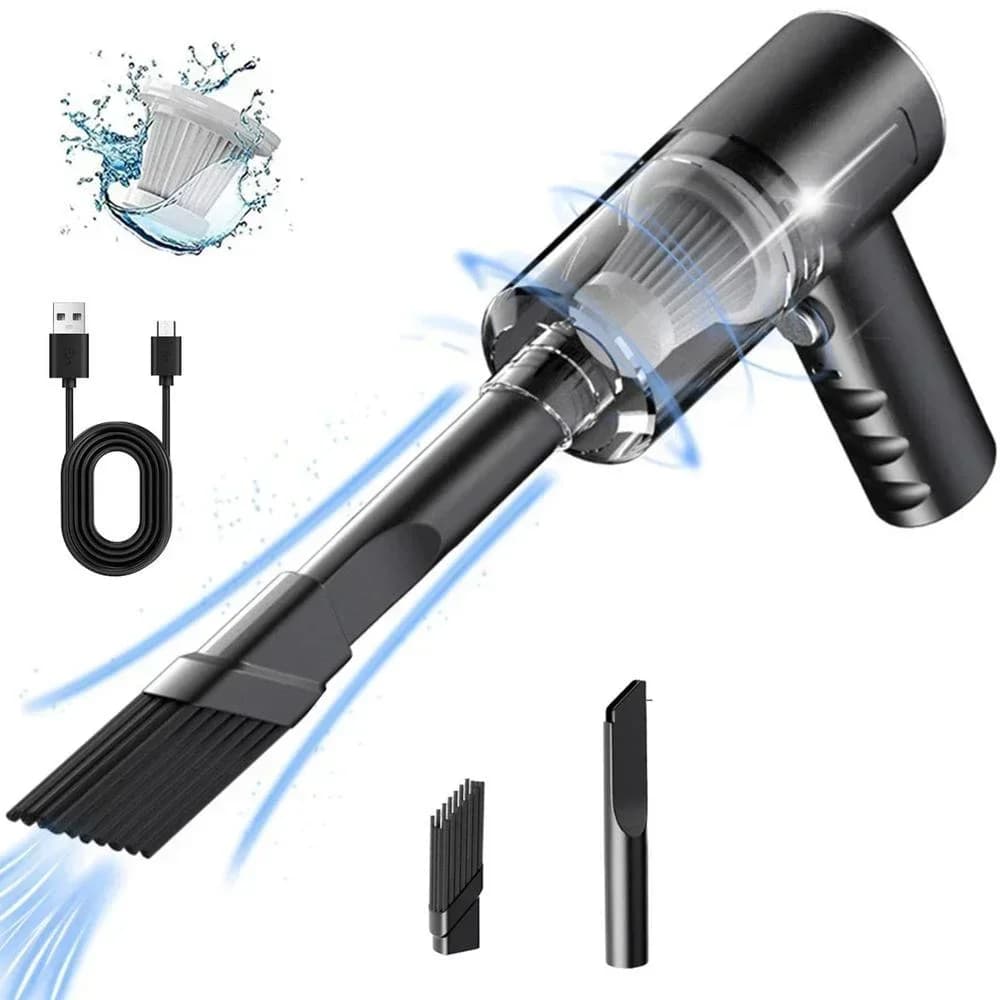 Aspirapolvere wireless da 1 pezzo, doppio uso per casa e auto, aspirapolvere potente da 120 W, colore nero