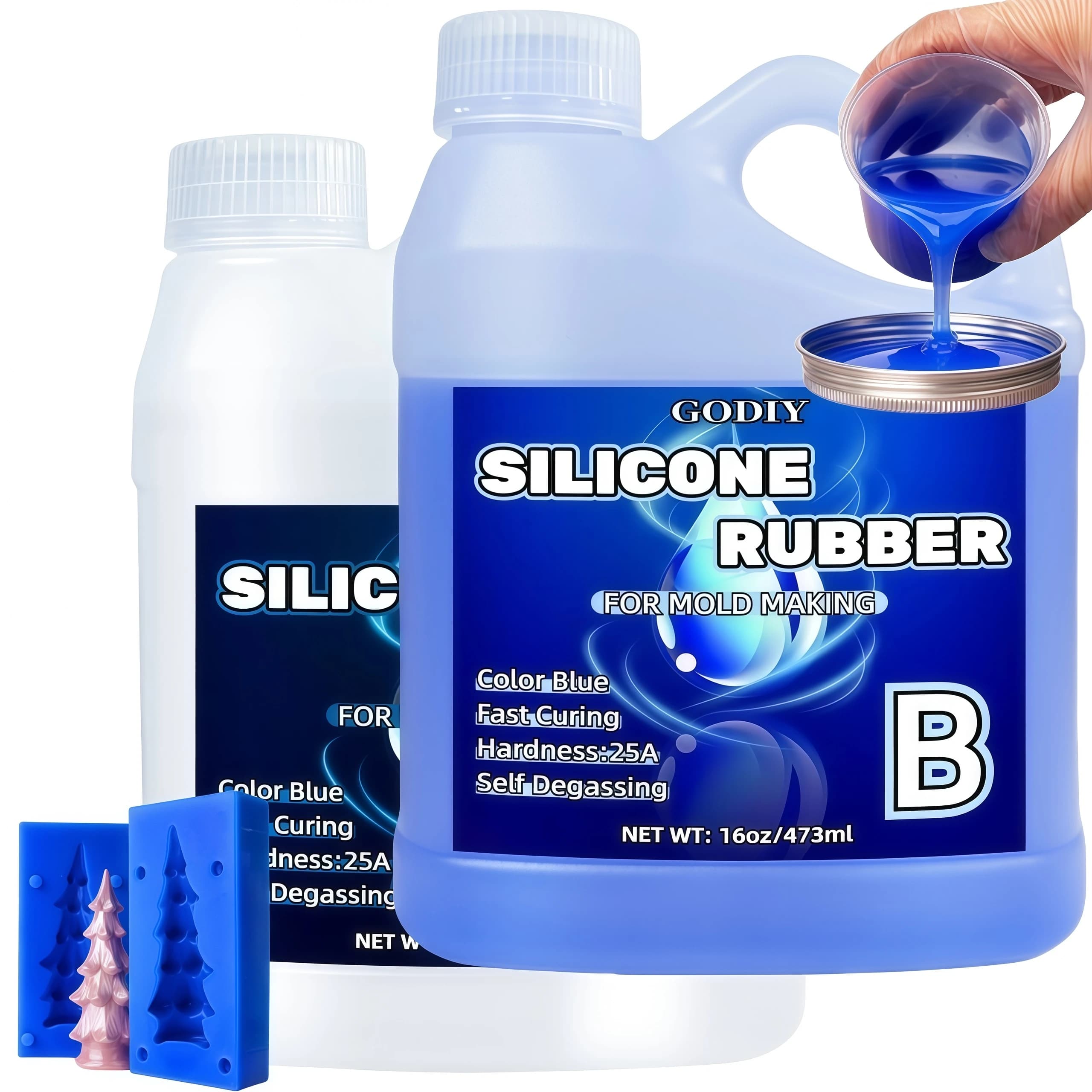 Kit per la creazione di stampi in silicone ad alte prestazioni da 32 Oz Stampo liquido non tossico - Super elastico, adatto per stampi 3D, resina, silicone 1:1