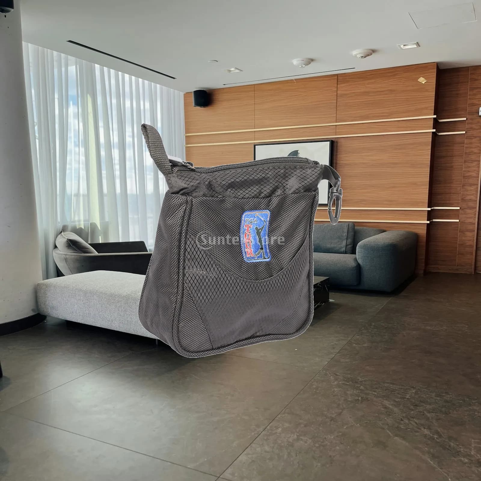 Ball Bag with Tee Holder Portable with Zipper Women's Organizer Mesh Bag Storage