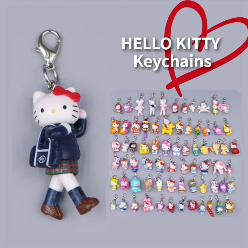 Grazioso Portachiavi 3D Cartoon Sanrio Hello Kitty Fai-da-Te con Colla in Crema, Piccolo Ciondolo Anti-Smarrimento, Accessorio Fatto a Mano per Borsa e Decorazione Fotocamera