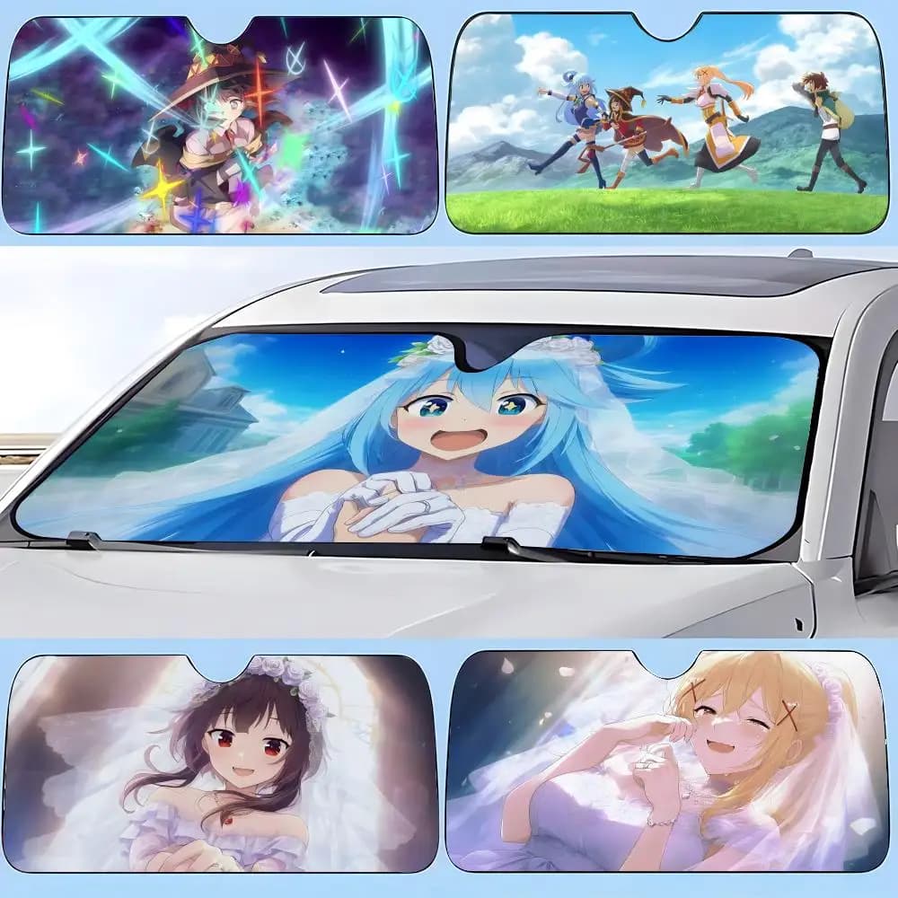 Parasole per auto, parasole per parabrezza, parasole protettivi, regali originali per auto. KonoSuba