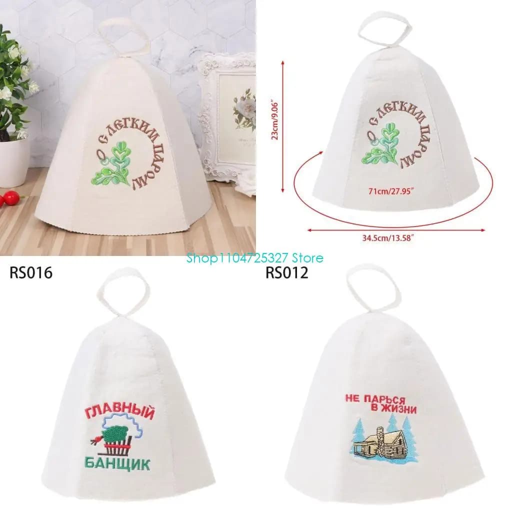 D8KF Wool Felt Sauna Hat Love Heart Letters for Head Protective Hats Ornament Decor Supplies for Winter Keeping Warm