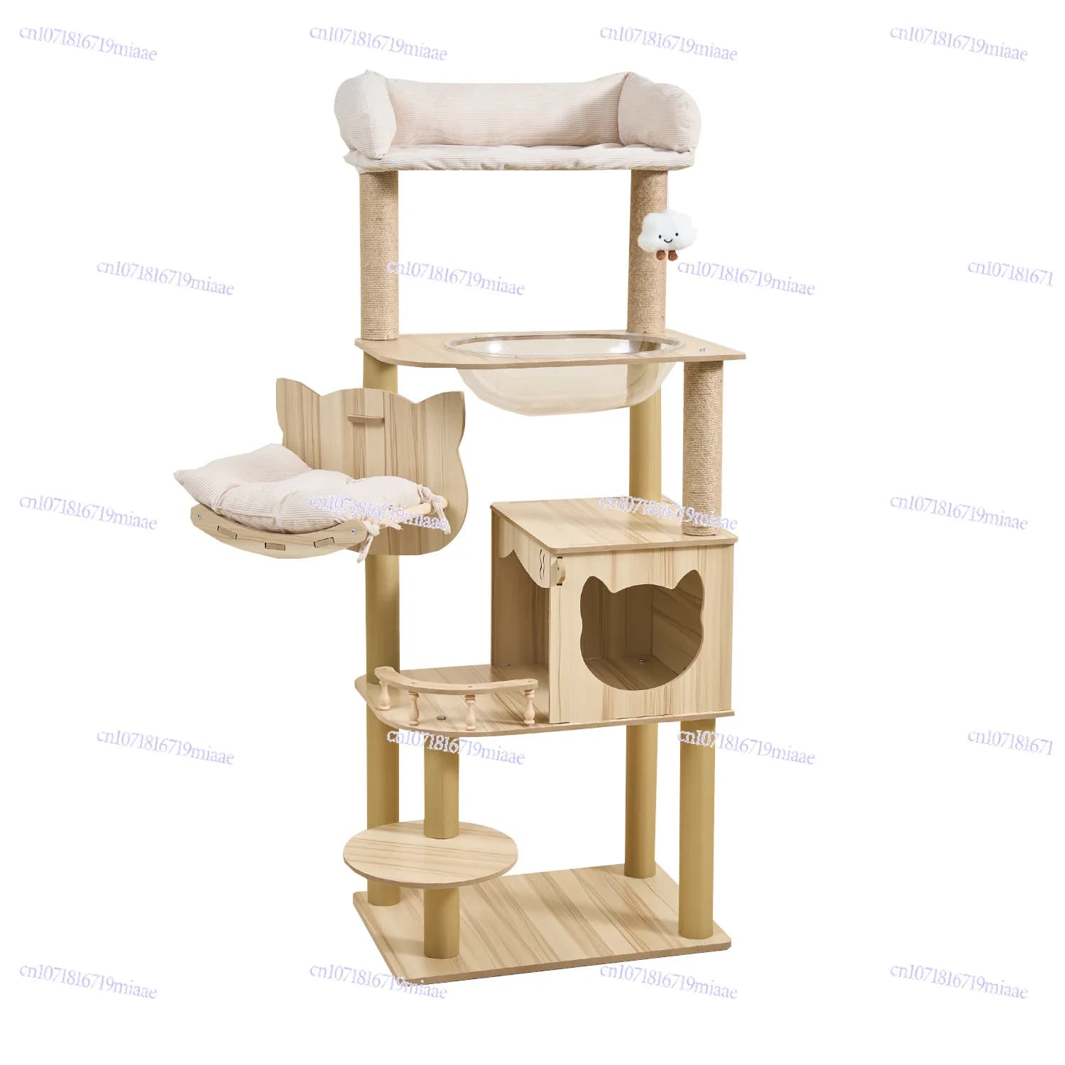 La colonna da grattare per la casa con struttura in legno integrata per albero per gatti con struttura per gatti non occupa sullo scaffale