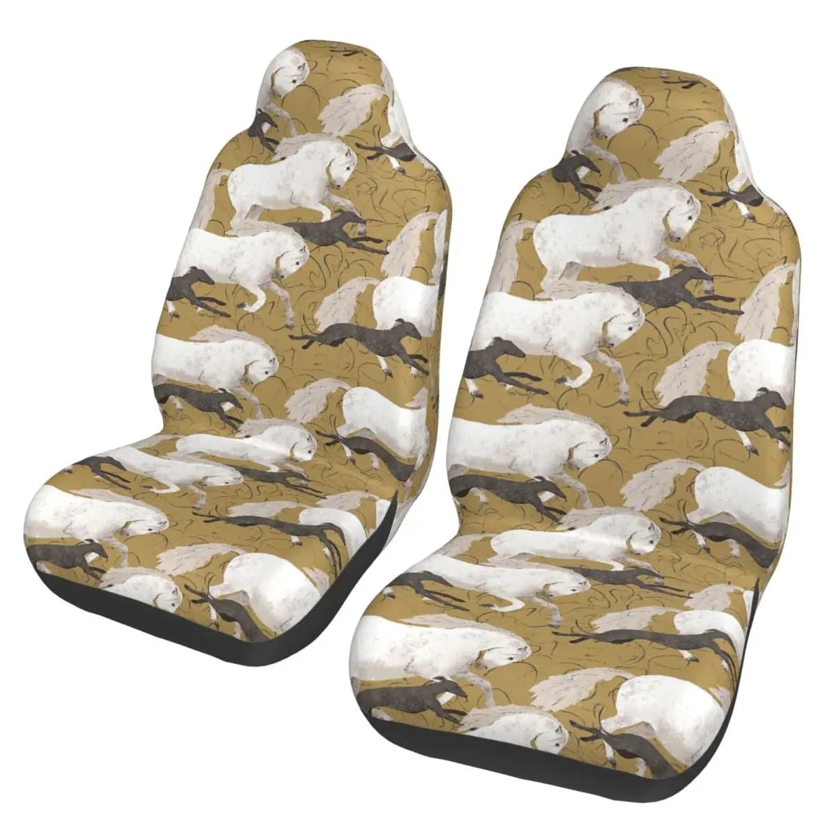Universal Car Seat Cover with Horse and Leverage Pattern, Interior Accessories for SUVs, Car Seat Covers for Dog and Animal Lovers, Fishing