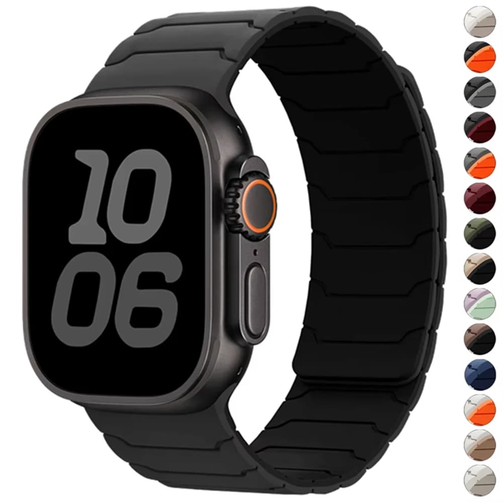 Silicone magnetic bracelet for Apple Watch Ultra 3 2 49mm Band 45mm 41mm 40mm 38 iwatch series 11 10 42mm 987654SE