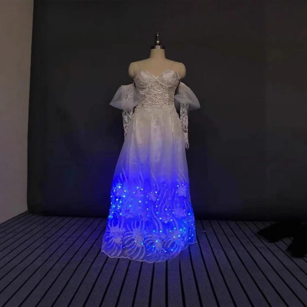 Luminous LED Dress Elegant for Birthday Party, Shiny Evening Dress, Bright LED Pant for Young Men, Wearable in All Seasons