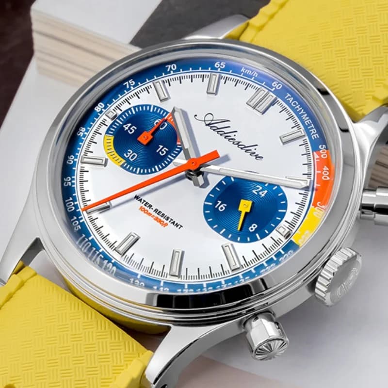 ADDIESDIVE reloj 38mm Orologio da uomo AD2529 BGW9 Super luminoso 100m cinturino FKM impermeabile VK64 movimento cronografo al quarzo orologio