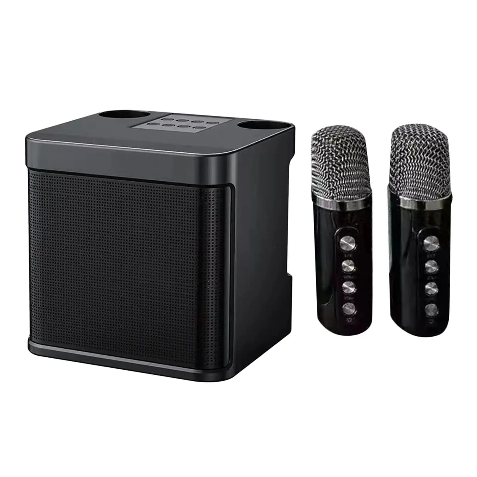 Altoparlante Portatile BT con Microfono per Karaoke, Macchina per Modificare la Voce per Uso Domestico con 2 Microfoni