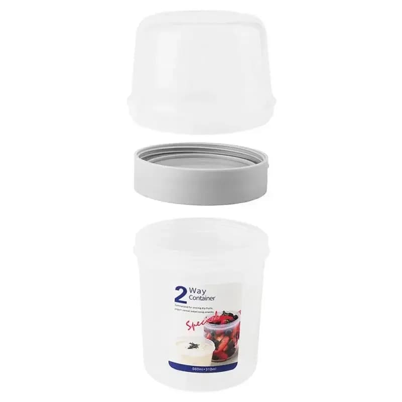 Colazione Tazza di farina d'avena Conservazione della freschezza Cereali Noci Yogurt Contenitore per insalata Scatola per alimenti portatile Scatola per il pranzo a doppio strato Barattoli di stoccaggio