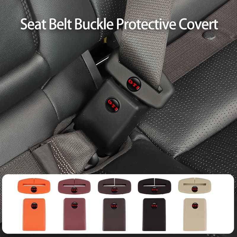 Car Silicone Seat Belt Buckle Covers Scratch-Resistant Protective Covers Car For VW Golf 4 6 7 GTI Tiguan Passat B5 B6 B7 CC