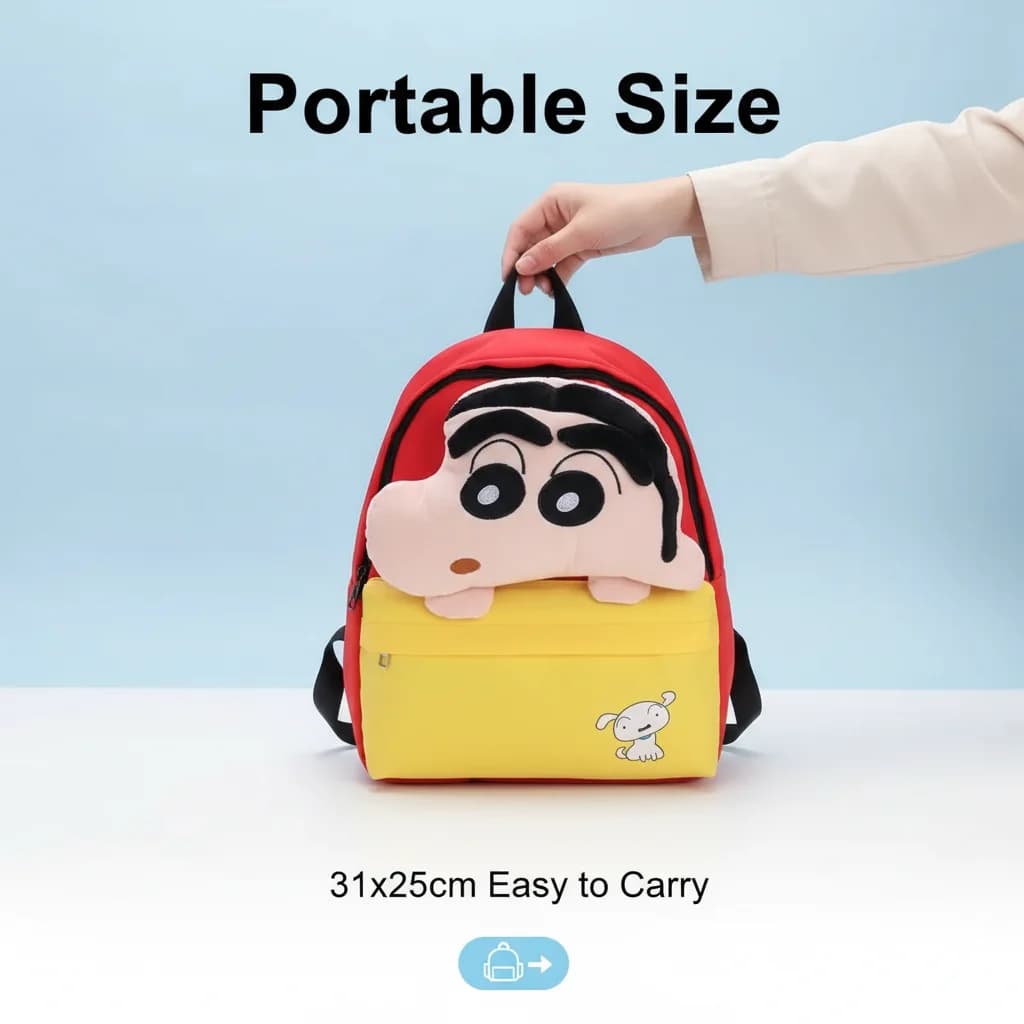 Zaino Crayon Shin-chan - Bambola di peluche 31x25 cm e stampa floreale, grazioso zaino scolastico anime per bambini e ragazzi, leggero e confortevole