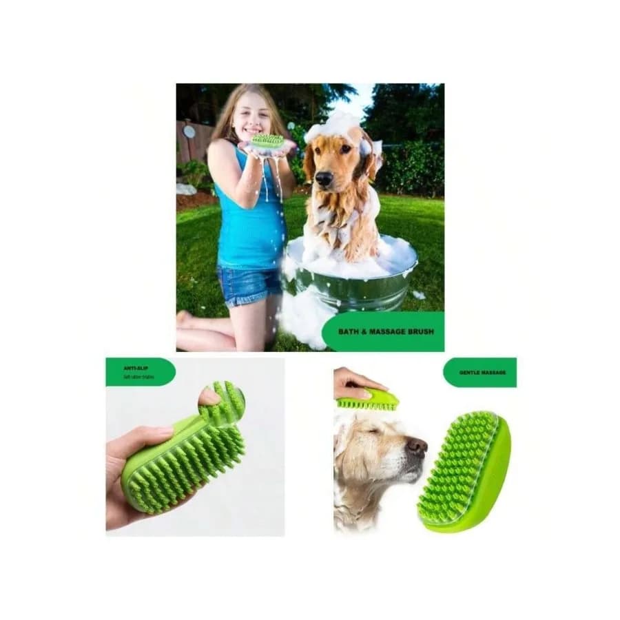 【Nuovo Arrivo】Spazzola da bagno per cani in morbido silicone, spazzola per massaggio delicato e shampoo per cani e gatti, manico antiscivolo, ideale per il bagno e la toelettatura