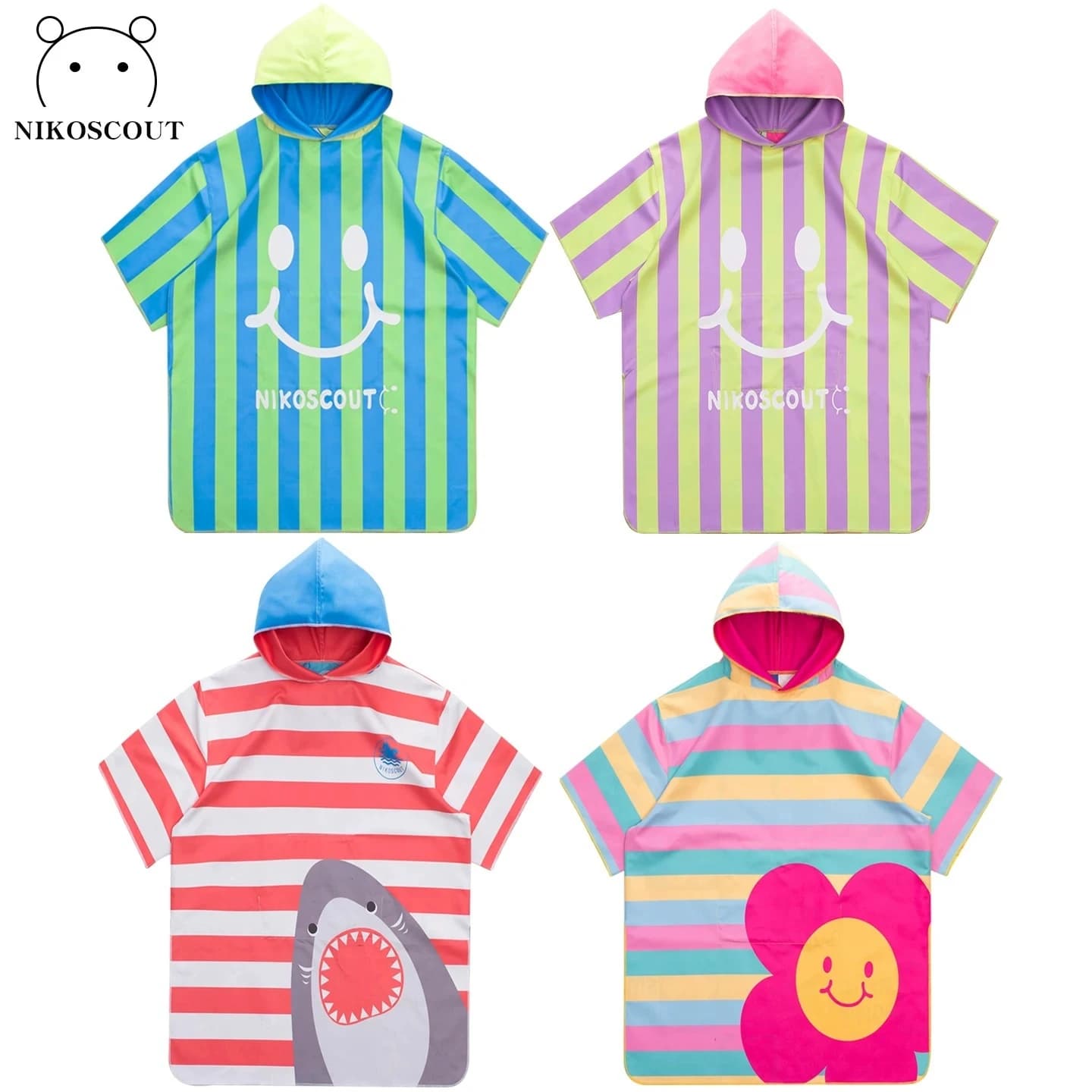 Children's Quick-Dry Bath Towel, Swimming Portable Robe, Sports Cape, Beach Scarf, Wearable Oversized Absorbent Towel