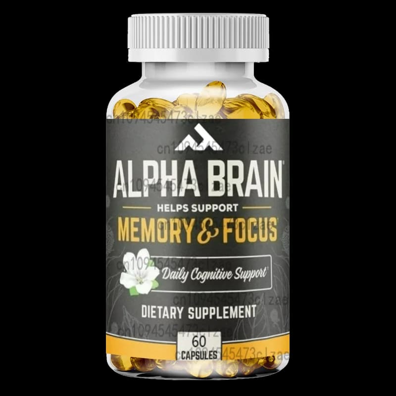 Alpha Brain - Premium puzzle brain supplement - Focus, concentration and memory - Alpha GPC, L-theanine and fake purslane