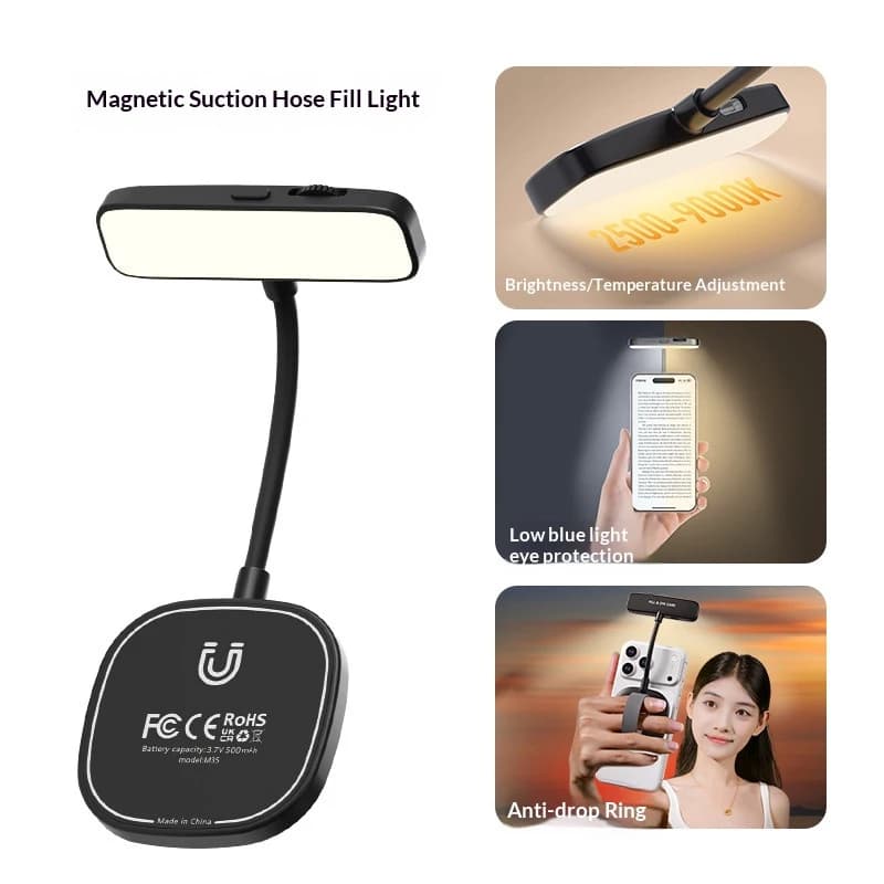 Flexible Adjustable Magnetic Fill Light Mini Handheld Selfie Fill Light For Magsafe iPhone 17~12 Vlog Reading Light Fill Light