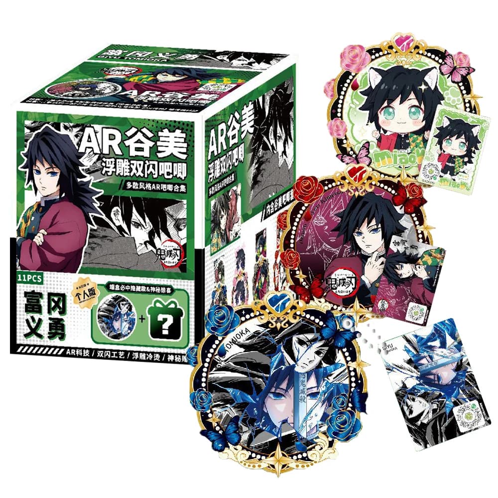 Demon Slayer Character Personal Collection Flash Card AR Badge Giyuu Tomioka High Quality Backpack Anime Decoration Accessories