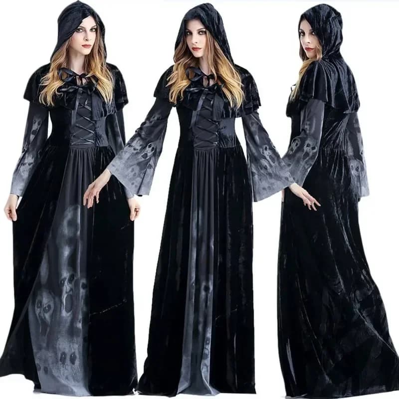 Womens Gothic Witch Fancy Dress Cosplay Costume Ladies Halloween Horror Outfits cosplay costume women