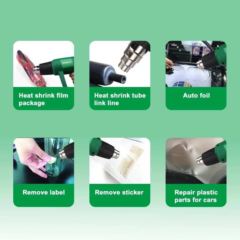 NewBeat Portable Hand Power Tools Set Air Hot Adjust Temperature 2000W Electric Heat Gun Machine for Plastic