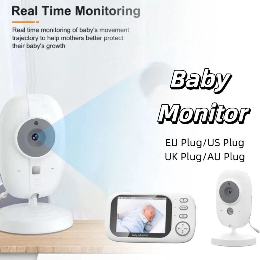 Monitor per Bambini Wireless ABM600 con Schermo LCD da 3,5 Pollici, Audio Bidirezionale e Video in Tempo Reale, Telecamera Aggiornata