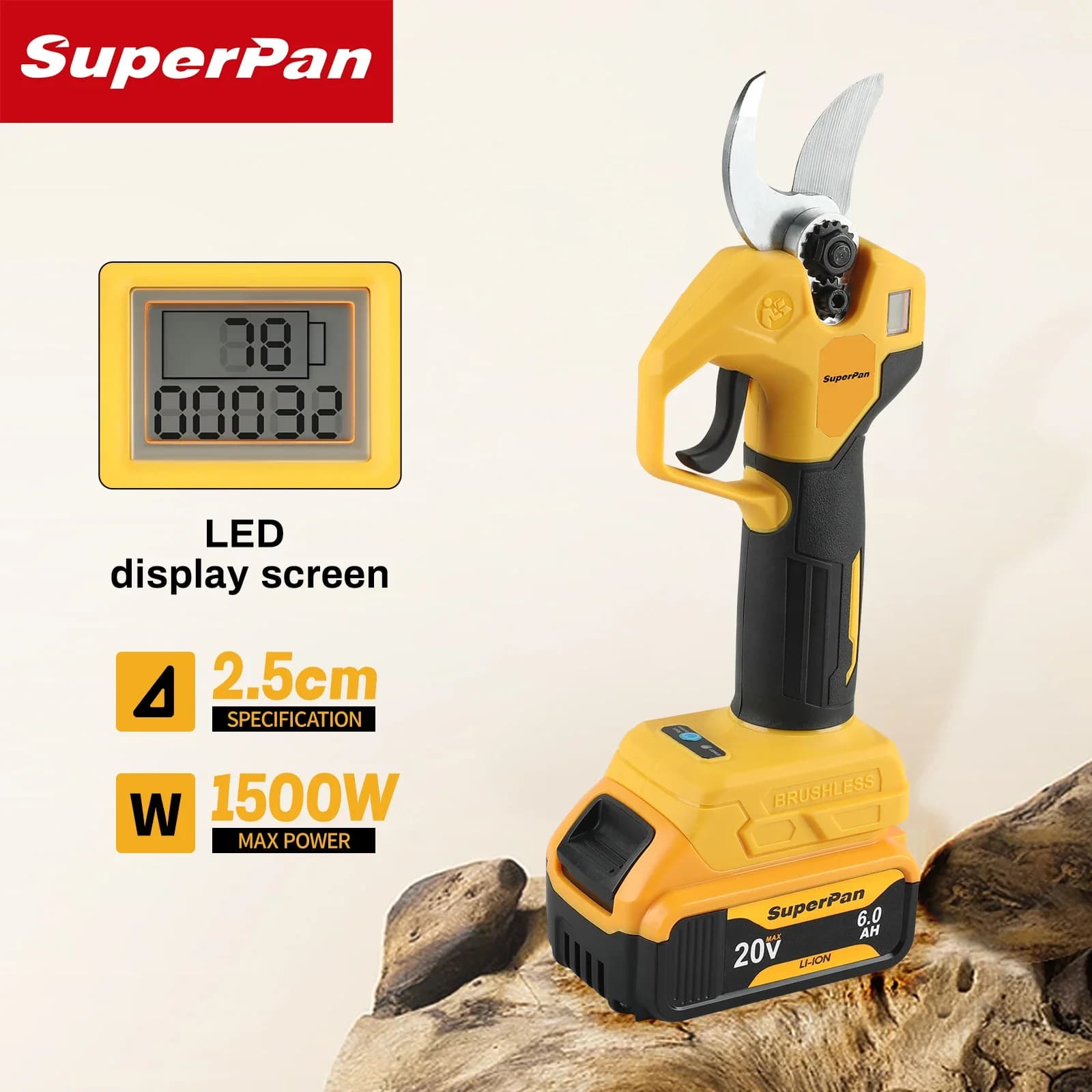 PowerTool Potatore Forbici a batteria Superpan Cesoie elettriche senza spazzole FruitTree per Dewalt 18VBatteria Pin Garden