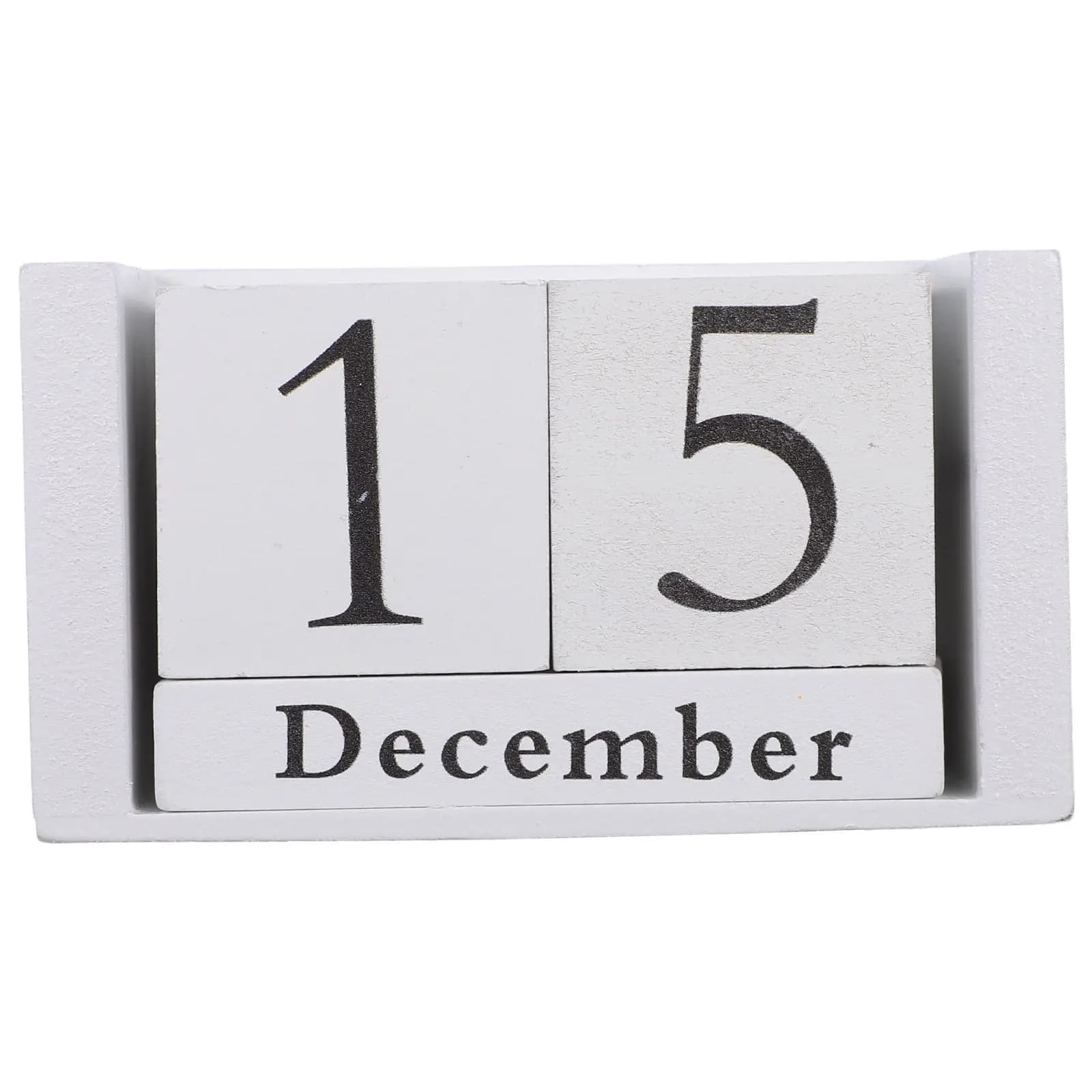 Wooden Block Perpetual Calendar Vintage Desktop Calendar Compact Stable Design for Office Home Use Planning Date