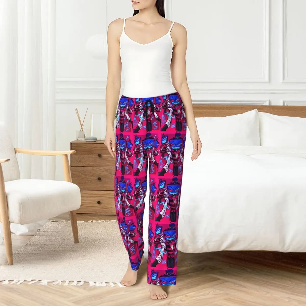 Custom Vox Pants Women's Night Trousers Hazbins Hotel Sleepwear Lounge Stretch pants with pockets