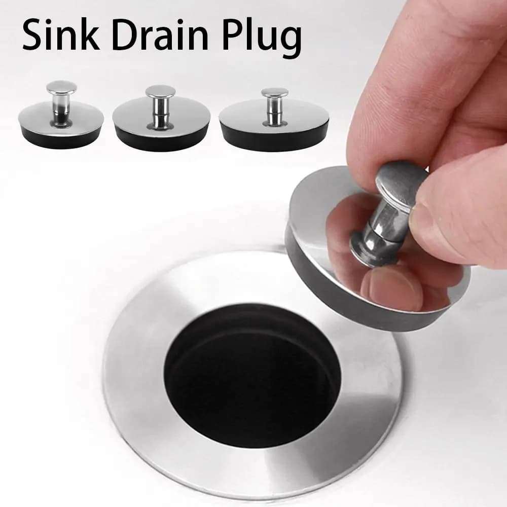 1 pcs stainless steel bathroom cap rubber kitchen accessory for bathroom drain cap water easy to use bathtub caps
