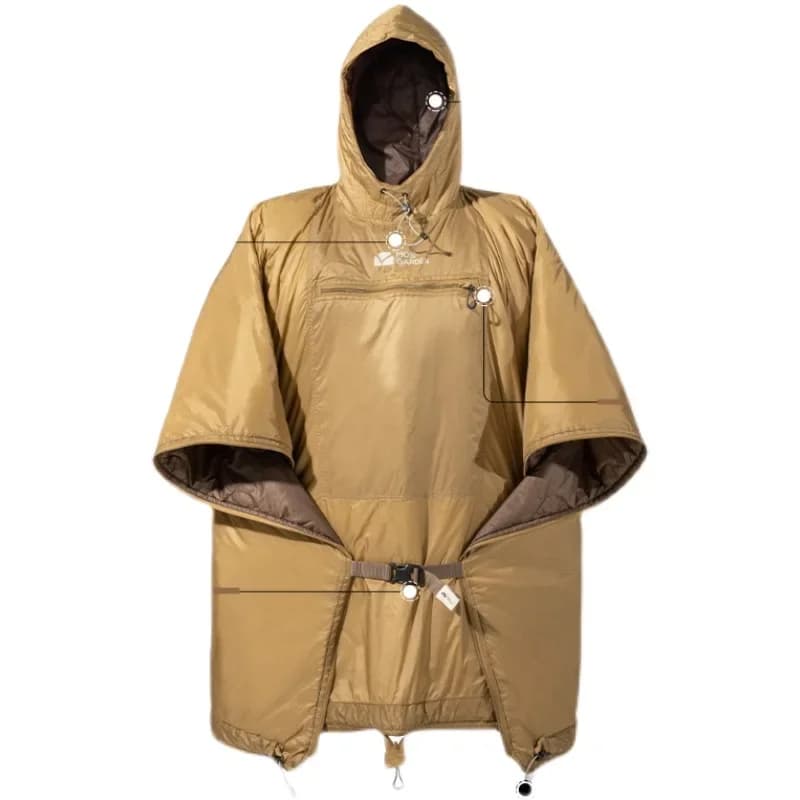 Outdoor camping sleeping bag, wearable anti-cold cap, portable warm cotton duvet for adults