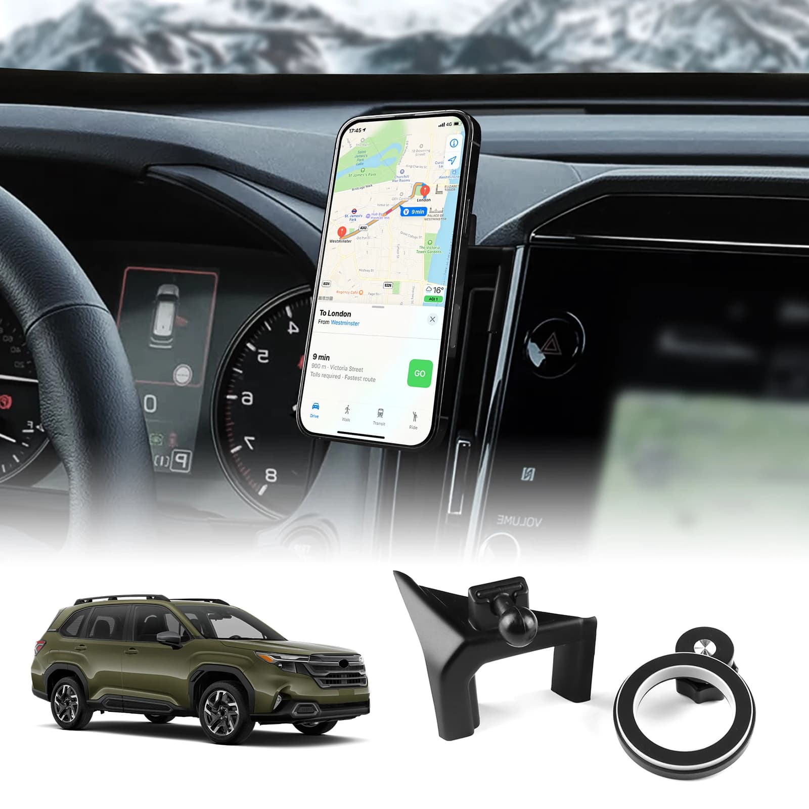 Per Subaru Forester 2025 2026 LHD RHD per Magsafe iPhone Supporto per auto Supporto mobile Staffa per telefono Clip girevole
