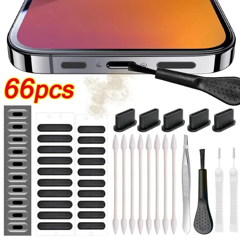 Mobile Phone Speaker Cleaning Kit for iPhone Samsung Xiaomi Tablet Type C Door Universal Dust Removal Tool Portable Clean Brush Set