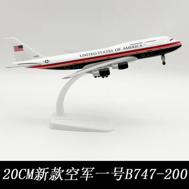 New 20cm Air Force One B747 Airplane Model Toy Kit Alloy plane Model with Landing Gear Wheel for Collection Display or Gift