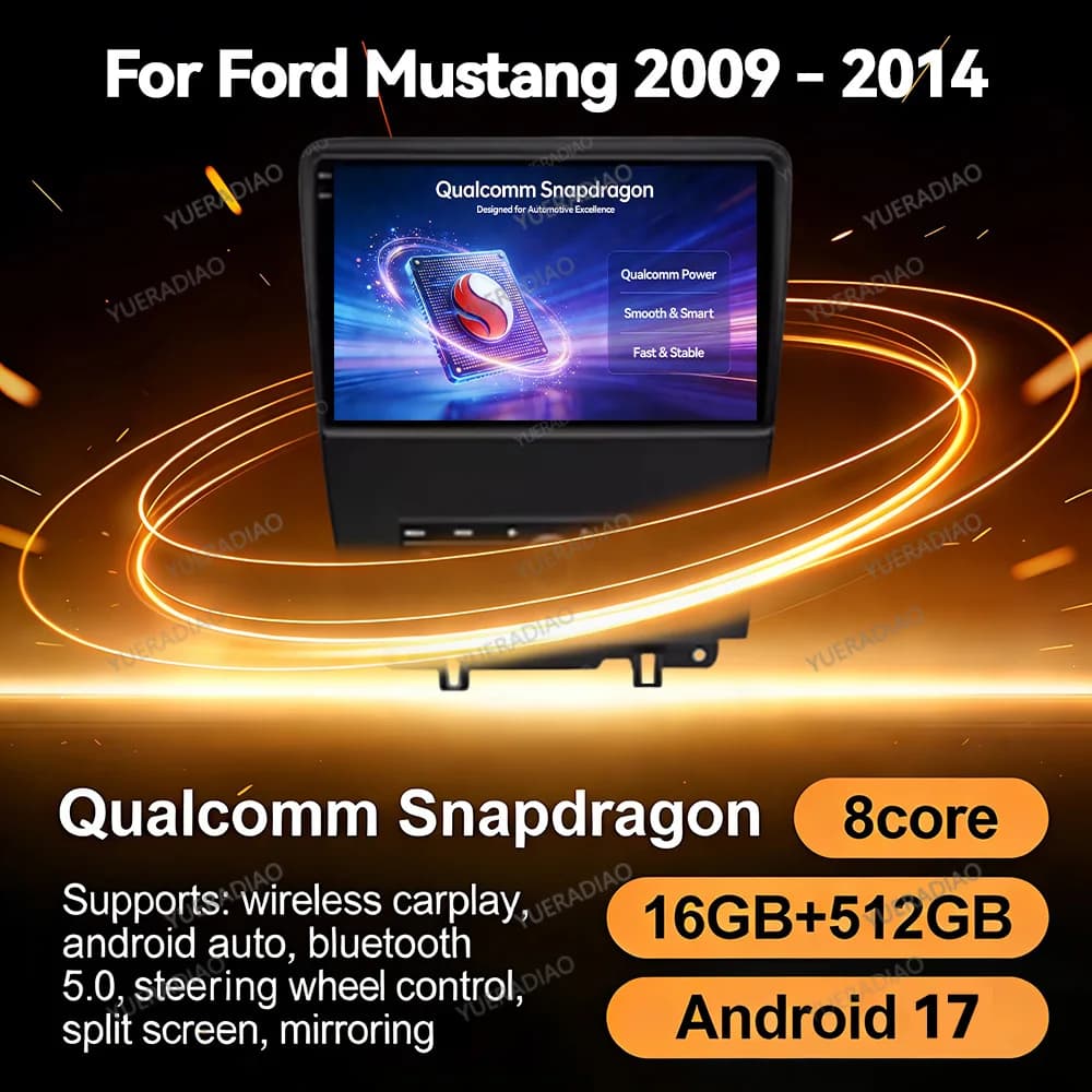 Android 17 Carplay Auto For Ford Mustang V S-197 2009 - 2014 Car Radio Multimedia Video Player GPS NAVI 4G WIFI Head Unit DSP BT