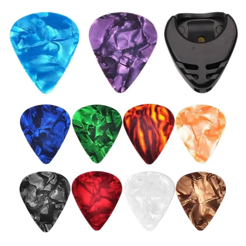 Cool Guitar Picks Portable 10PCS Finger Picks Guitar Accessory Kit Electric Guitar Pick Colorful Guitar Picks With Pick Holder