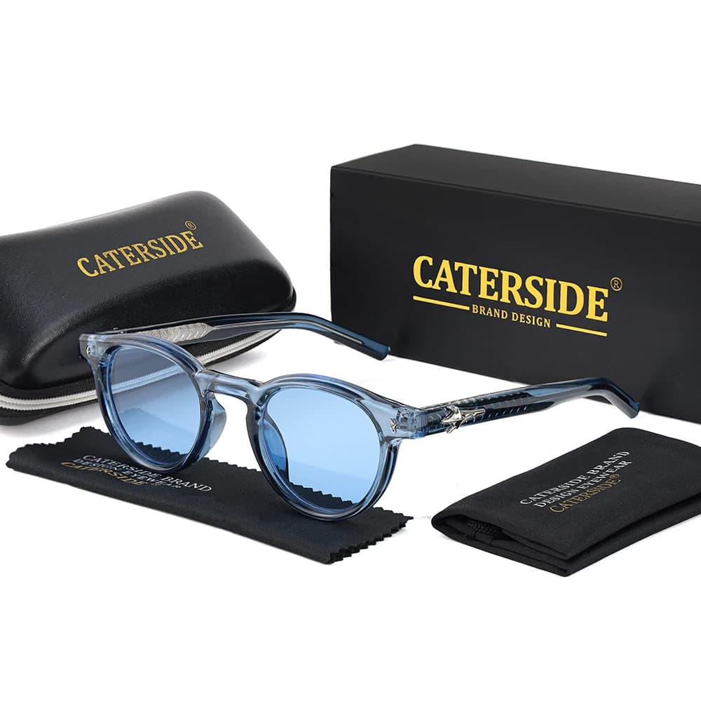 CATERSIDE Occhiali da Sole alla Moda per Uomo con Decorazione in Metallo, Occhiali da Sole Classici per Donna, Uso Quotidiano, Viaggi all'Aperto, Protezione UV400