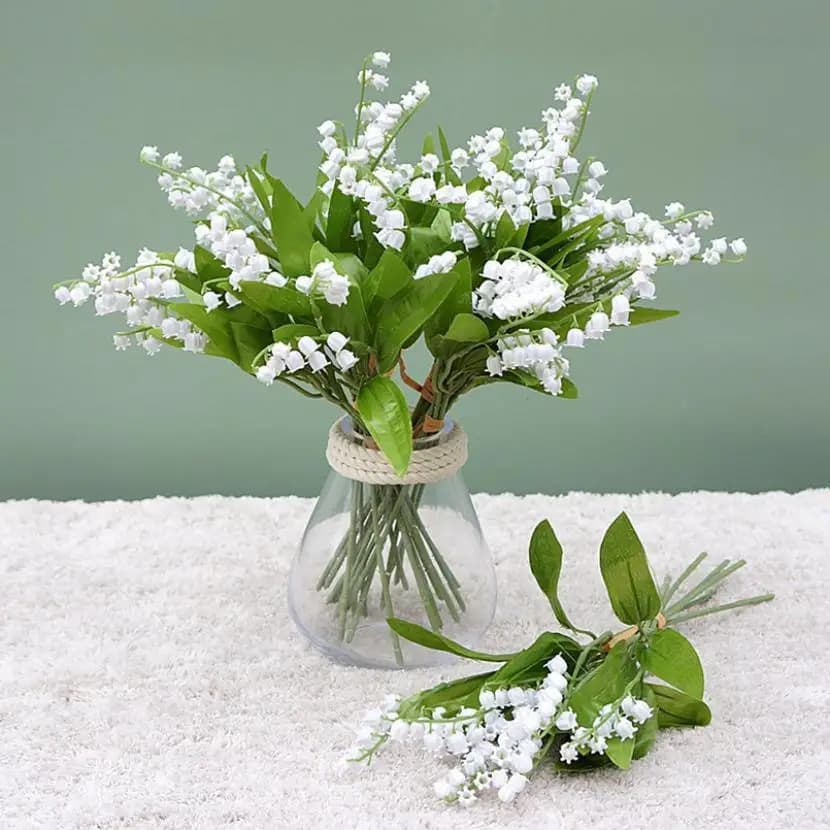 1/3 Pezzi Fiori Artificiali Bianchi in Plastica Fatti a Mano per Decorazione Casa, Piante da Parete, Giardino Esterno, Bouquet da Sposa, Regalo Fai-da-Te